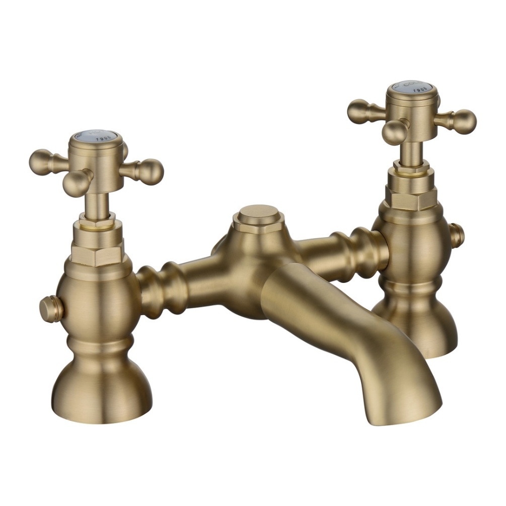 Product cut out image of the Morgana Brushed Brass Bath Filler Tap ZERO106801